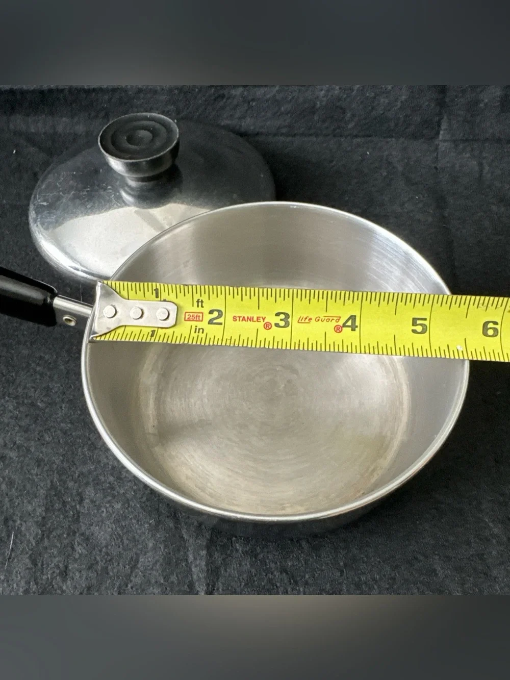Vintage Revere Ware 3/4 QT Pot With Lid Stainless Steel Tri Ply Bottom 88-C